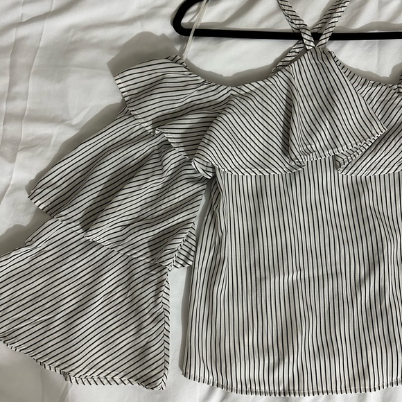 EXPRESS stripe long sleeve blouse - Picture 1 of 7